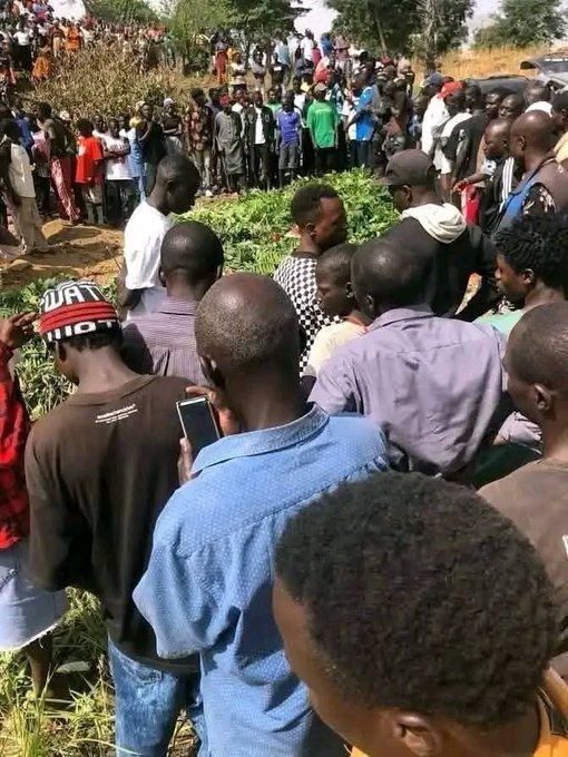 Community members burying their dead